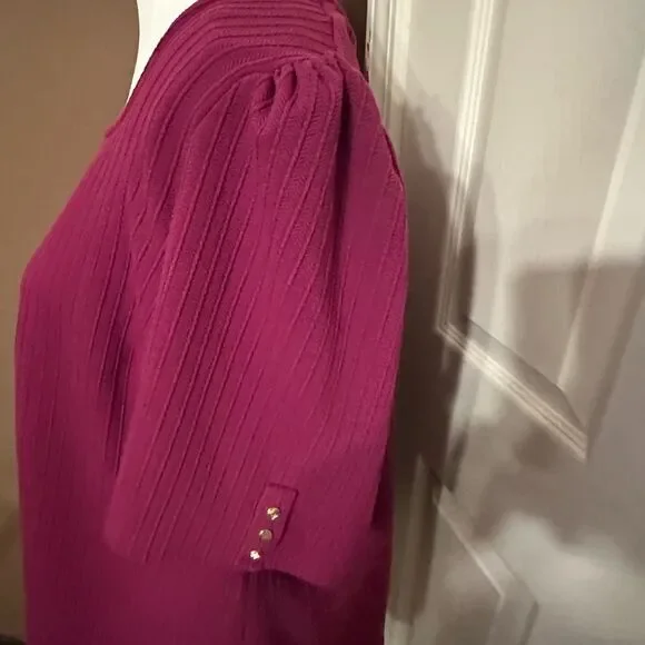 Liz Claiborne  Square Neck Top - Purple NWOT - Picture 2 of 5